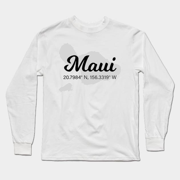 Maui Coordinates Design – Vacation Memories Long Sleeve T-Shirt by BlueTodyArt